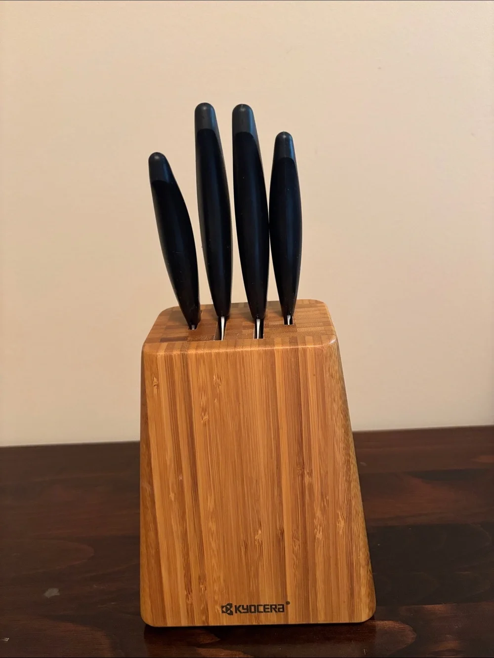Kyocera Advanced Ceramic Bamboo 4- Knife Block Set